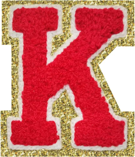 Miniatura 31 de Parches de letras termo-adhesivas de felpilla para chaquetas, parches de letras universitarias con brillantina para planchar en la letra azul A