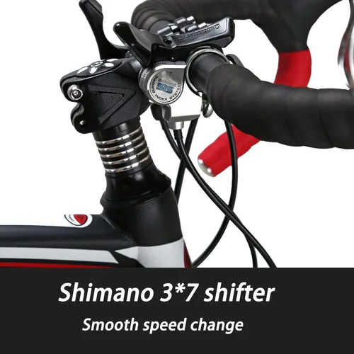 Miniatura 5 de Eurobike OBK XC550 - Bicicleta de carretera ruedas 700C 21 velocidades frenos a disco bicicleta para hombre o mujer