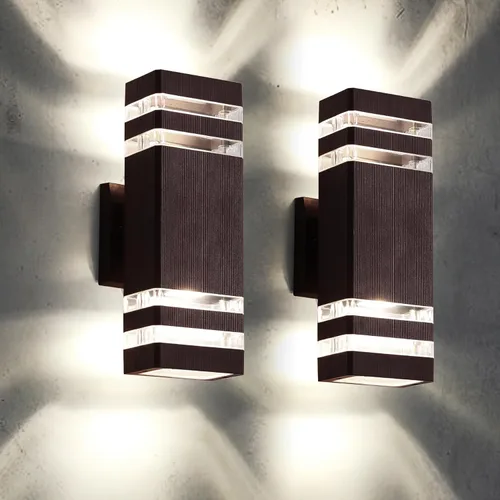 Miniatura 13 de tewei Paquete de 4 Luces de Pared para Exteriores, Luminaria Exterior Moderna de Montaje en Pared Negra, Luces Exteriores para Casa, Aluminio Negro