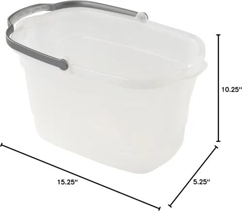Miniatura 8 de Casabella Organizador de almacenamiento de limpieza multiusos de plástico con asa, 1.85 galones, cubo de limpieza rectangular gris y naranja