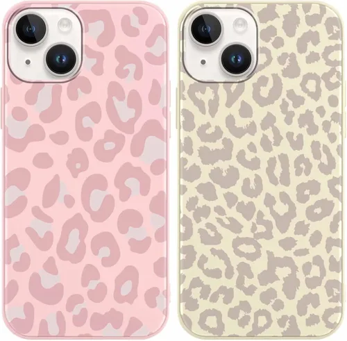 Miniatura 2 de Paquete de 3 Fundas Bonitas con Estampado de Guepardo para iPhone 13/14 de 6.1" Funda de Teléfono, Fundas de Diseño Estético de Leopardo Silicona