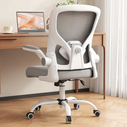 Silla de oficina, silla de escritorio ergonómica con soporte lumbar ajustable, silla de computadora de malla, cómodo soporte lumbar para uso en casa