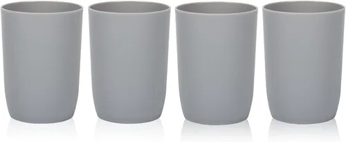 Miniatura 11 de Topsky Paquete de 4 vasos de baño – Vaso de plástico para cepillo de dientes – Vasos reutilizables – Vaso para enjuague bucal Color mixto 4 piezas