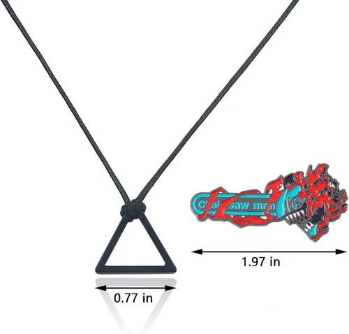 Miniatura 2 de Collar de cadena para hombre, anillos de poder, joyería de diablo de anime, collares de motosierra, anillo de dedo para cosplay