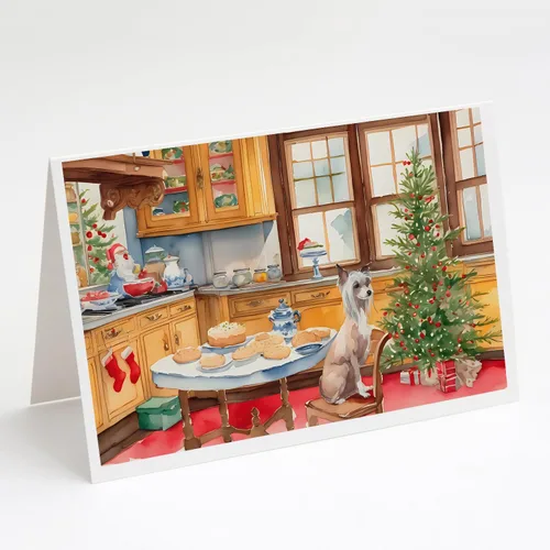 Miniatura 174 de Caroline's Treasures DAC3884GCA7P Paquete de 8 tarjetas en blanco de Navidad con galletas de husky siberiano Tarjetas de felicitación con sobres