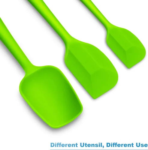 Miniatura 6 de Juego de espátulas de silicona de 3 piezas, mango ergonómico, espátulas de alta resistencia al calor, espátulas de goma antiadherentes con núcleo