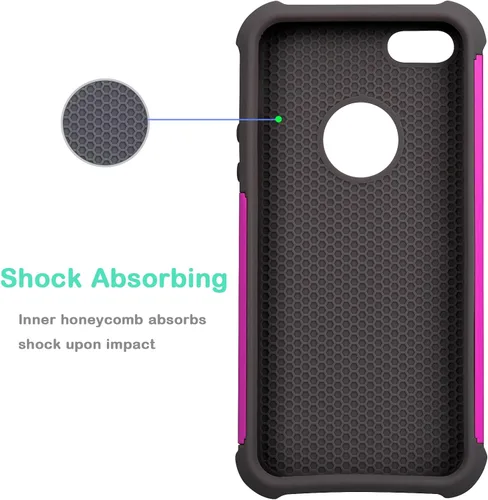 Miniatura 3 de Jeylly Funda para iPhone SE/Funda para iPhone 5S, Exterior de Plástico Duro que Absorbe Golpes + Interior de Silicona de Goma Defensor contra