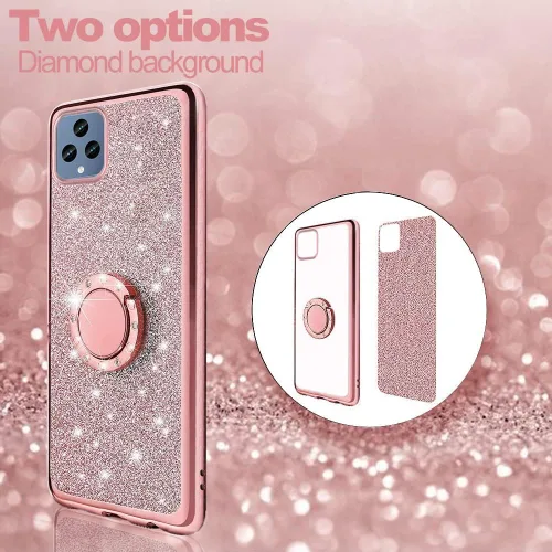 Miniatura 8 de Para Revvl 6 5G /6X/T-Mobile T Phone 5G Glitter Crystal Butterfly Heart Floral Slim TPU Luxury Bling Cute Funda protectora con soporte + correa