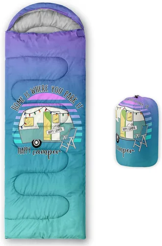 Miniatura 18 de HOSIMA Saco de dormir de mariposa para adultos y niños para campamento, saco de dormir ultraligero gótico negro para clima frío y verano.