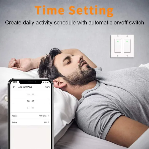 Miniatura 6 de Interruptor inteligente, interruptor de luz inteligente WiFi compatible con Amazon Alexa y Google Home, necesita cable neutro, con control remoto