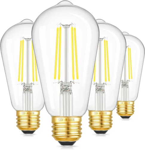 Miniatura 9 de Kondras - Bombillas LED regulables con diseño vintage, 4 W equivalentes a 40 W, bombillas de filamento LED ST58 con diseño antiguo, bombillas LED