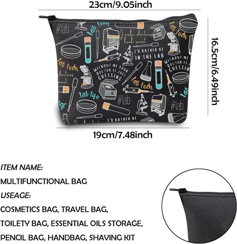 Miniatura 2 de WCGXKO Lab Tech Gift Western Lab Gift Laboratory Technician Lab Week Bolsa de maquillaje Bolsa de maquillaje (tecnología de laboratorio)