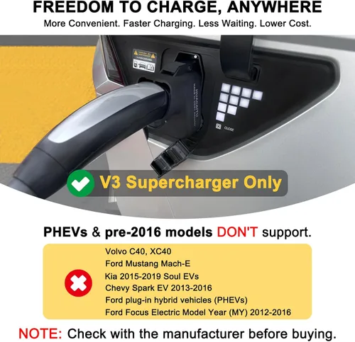 Miniatura 6 de Adaptador de supercargador Tesla, adaptador NACS a CCS, carga rápida tu CCS1 EV en supercargadores Tesla, accesorios de carga de vehículos Charcoal
