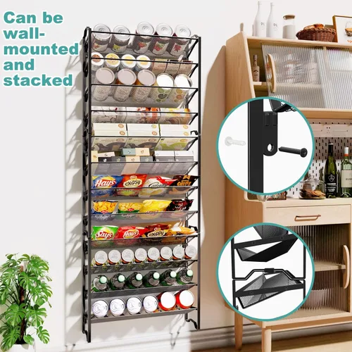 Miniatura 2 de Simple Trending Paquete de 2 organizadores de especias de 4 niveles, estantes apilables para encimera de cocina, para gabinete, encimera, despensa