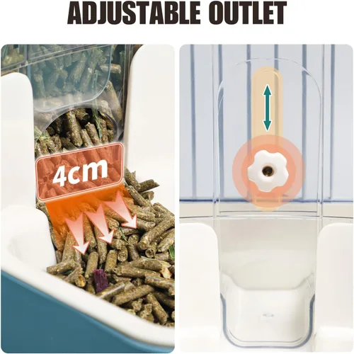 Miniatura 3 de Dispensador automático de agua para alimentos para mascotas, juego de botellas de agua para jaula de jaula de jaula de alimentación para perros Gris