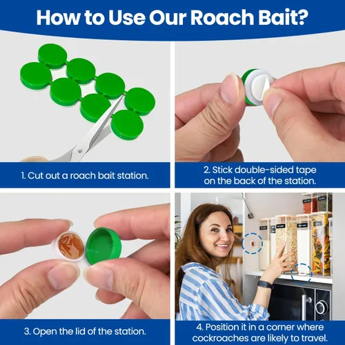 Miniatura 6 de Repelente de cucarachas y cebo, repelente de cucarachas y gel para eliminación de nidos de cucarachas de interior, solución eficaz para cucarachas