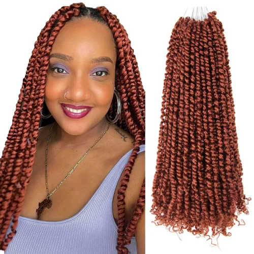 Miniatura 75 de BOHOBABE Cabello de Ganchillo Pre-retorcido Passion Twist de 14 Pulgadas Cabello Corto Ombré Gris Pre-enrollado de Ganchillo Passion Twist para Gris