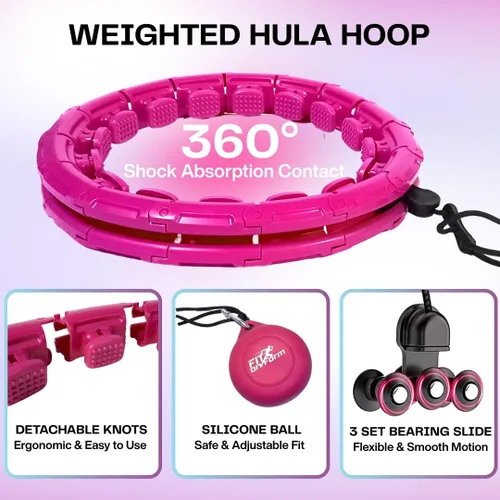 Miniatura 2 de FIT ON FORM Infinity Weighted Hula Hoop for Adults Weight Loss, Smart Exercise Hola Circle Hoop for Women Abs Workout