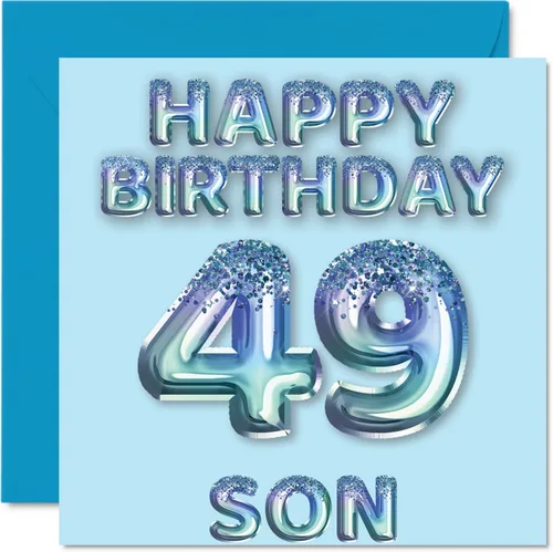 Miniatura 144 de Stuff4 Tarjeta de primer cumpleaños para niños, globo de fiesta con purpurina azul, tarjetas de feliz cumpleaños para niño de 1 año, nieto, hijo, 57