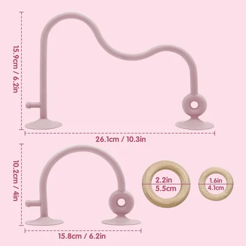 Miniatura 6 de Juguetes para Silla Alta con Ventosas para Bebés y Niños Pequeños, Juguete de Dentición de Silicona de Grado Alimenticio para Niños de 6, 9, 12, 18