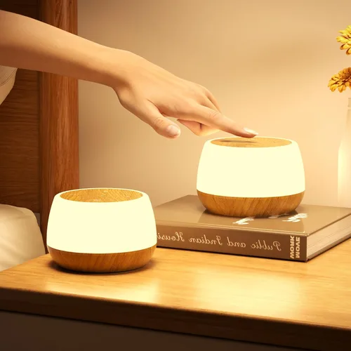 Miniatura 10 de Luz nocturna para niños, 3 modos y 9 colores cambiantes, lámpara de noche recargable sin interrupciones, lámpara de mesa táctil portátil