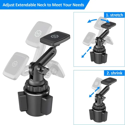 Miniatura 4 de Soporte magnético para teléfono - Soporte universal para automóvil con base ajustable y brazo extensible, compatible con todos los teléfonos