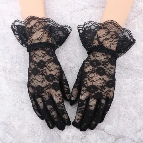Miniatura 2 de Simplicity Guantes de encaje floral vintage para mujer