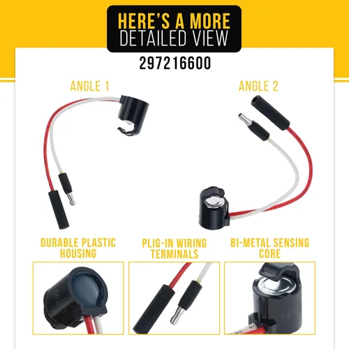Miniatura 3 de PartsBroz - Termostato de descongelación para congelador 297216600 actualizado [puntas de bricolaje incluidas] por PartsBroz – Pieza compatible