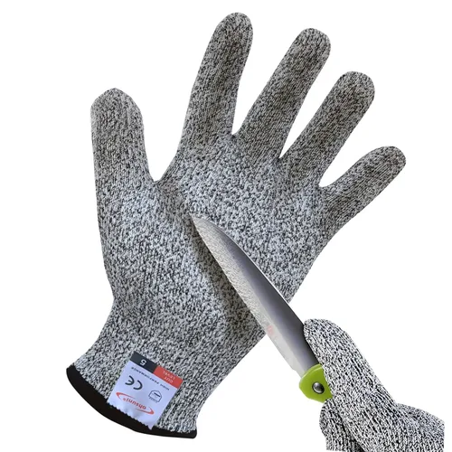 Guantes de corte, 1 par de guantes resistentes a los cortes de grado alimenticio, guantes resistentes a cortes para cocina, pelado de ostras, Gris