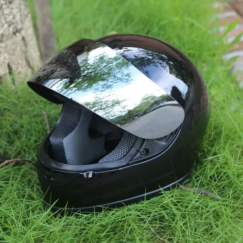 TCMT - Casco para adultos, negro brillante, de cara completa, para calle, bicicleta de tierra, ATV, motocicleta todoterreno, motocross, aprobado por