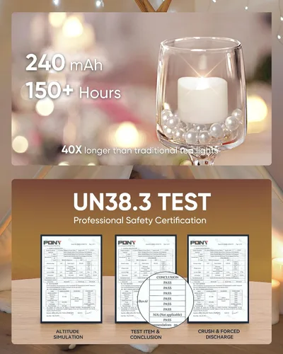 Miniatura 6 de Homemory Velas de té con temporizador que funcionan con pilas, temporizador de 6 horas integrado, encendido automático diario, velas votivas LED sin