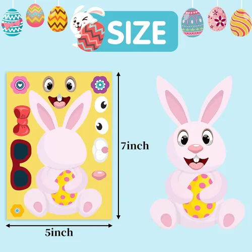 Miniatura 3 de Joy Bang 30 hojas de calcomanías de Pascua para niños, manualidades de Pascua, juegos, actividades, haz tu propio huevo de Pascua, calcomanías