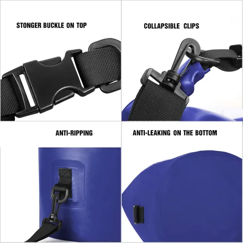 Miniatura 4 de Bolsa seca Unigear impermeable, 2L/5L/10L/20L/30L/40L, Bolsas flotantes y ligeras para kayak, navegación, pesca, natación y camping con funda Azul