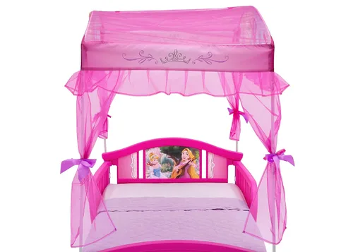Miniatura 4 de Delta Children Cama Infantil con Dosel, Princesa de Disney y Organizador de Almacenamiento de Juguetes Diseño y Almacenamiento de 6 Compartimientos