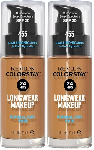 Miniatura 17 de Base líquida Revlon, maquillaje facial ColorStay para piel normal y seca, SPF 20, cobertura media-completa de larga duración con acabado natural
