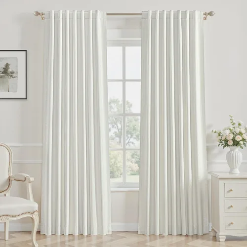 Miniatura 12 de Cortinas opacas de 54 pulgadas de largo para dormitorio, sala de estar, cortinas beige con aislamiento térmico, oscurecimiento de la habitación
