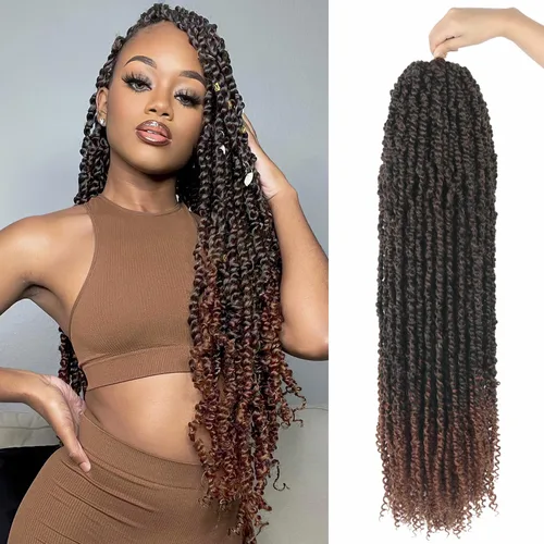 Miniatura 111 de Bileaf Cabello de Ganchillo Passion Twist Pre-retorcido de 10 Pulgadas, 8 Paquetes de Ganchillo Passion Twist, Cabello Corto Passion Twist