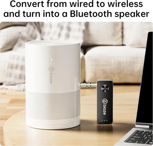Miniatura 6 de Transmisor y receptor Bluetooth 5.3, adaptador de audio Plug and Play de 0.138 in, adaptador inalámbrico auxiliar para automóvil y auriculares
