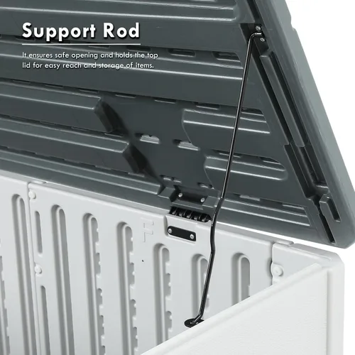 Miniatura 7 de Cobertizo de almacenamiento para exteriores de 35 pies cúbicos, caja de almacenamiento grande de resina, gabinete impermeable y con cerradura