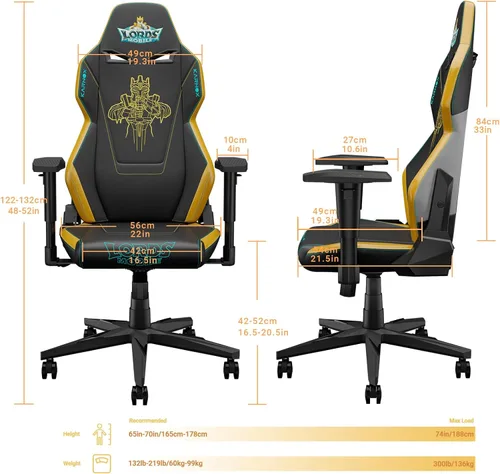 Miniatura 3 de KARNOX Ergonomic Gaming Chair for Adults PU,Office Chair High Back,Game Chair Big and Tall with Headrest and Lumbar Support,Racing Style Gaming
