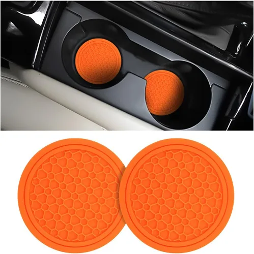 Miniatura 18 de Mandark 2 piezas posavasos para portavasos de automóvil, almohadillas antideslizantes de 2.75 pulgadas para insertar en portabotellas de agua