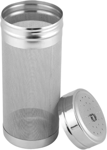 Filtro de cerveza hop, cesta seca de elaboración de cerveza colador de tolva de tetera Filtro de lúpulo de cerveza casera lúpulo de acero inoxidable