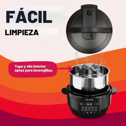 Miniatura 8 de Instant Pot 7.5QT RIO Wide, multicocina eléctrica 7 en 1, olla a presión, cocción lenta, arroz, vaporera, salteado, yogur y calentador, base ancha