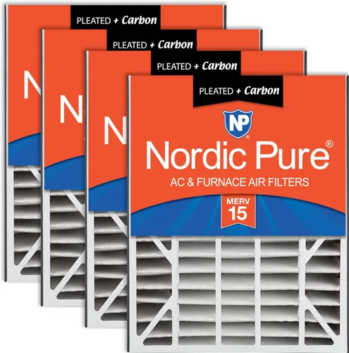 Miniatura 12 de Nordic Pure 20x25x5 (tamaño real: 19 3/4 x 24 1/4 x 4 7/8) Filtro de CA Air Bear MERV 13 Plus Carbon 4 Pack