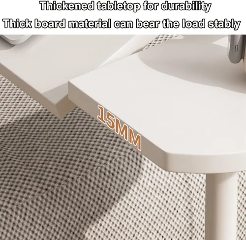 Miniatura 8 de Mesa auxiliar pequeña, mesa auxiliar para sala de estar, mesa auxiliar de ángulo ajustable, rotación de 360° con ruedas, mesa auxiliar móvil, fácil