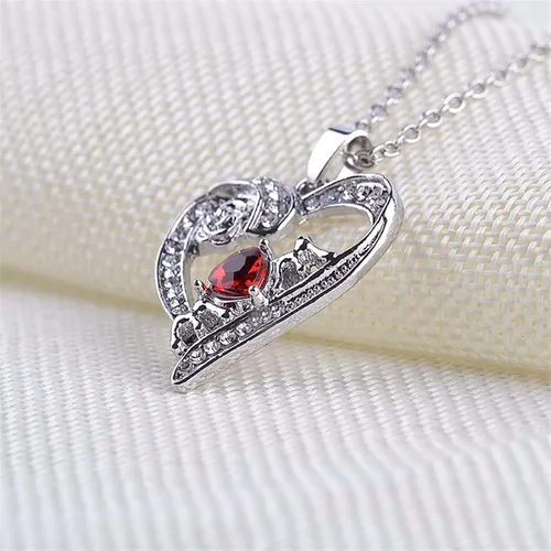 Miniatura 5 de Essencedelight - Collar con colgante de rosa con corazón de amor, collar con dije de letra para mamá, lindo collar de cristal para mamá de hija