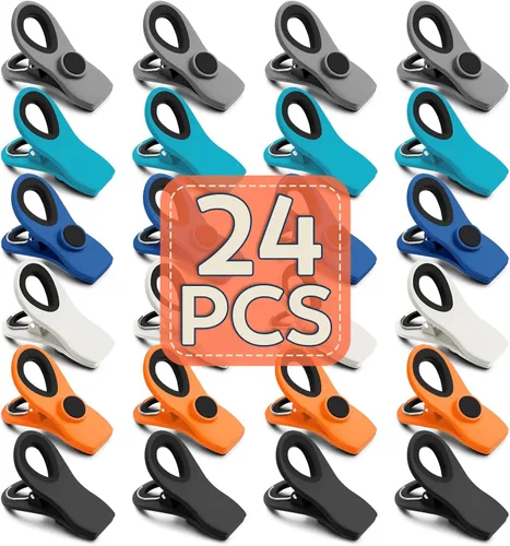 Miniatura 14 de Paquete de 12 clips de chips, clips magnéticos para bolsas para paquetes de alimentos, accesorios de RV, clip de cocina con imán para refrigerador