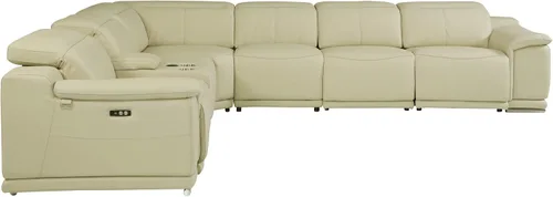 Miniatura 58 de BlackJack Furniture Venice - Juego de sofá reclinable seccional de cuero italiano de grano superior de 12 piezas con 4 reclinables eléctricos