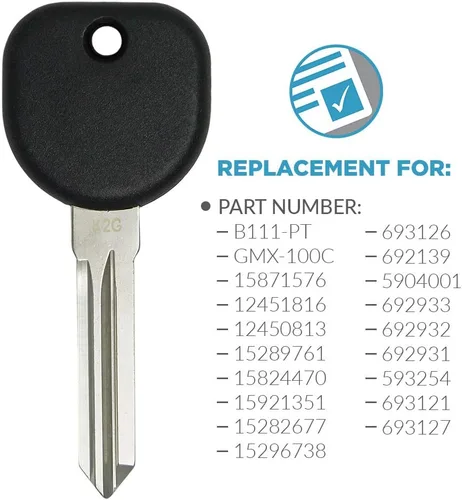 Miniatura 3 de Keyless2Go Repuesto para Llave de Coche de Encendido con Transpondedor Sin Cortar Circle Plus B111 (Paquete de 2)
