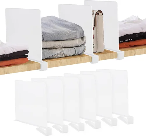 Miniatura 15 de JOY DECOR Paquete de 6 Divisores de Estantes Acrílicos Transparentes para Organizador y Almacenamiento de Armarios, Separadores de Estantes